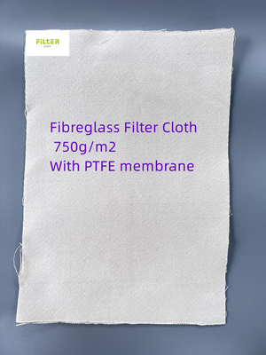 Ткань высокотемпературное 750GSM пылевого фильтра мембраны стеклоткани PTFE